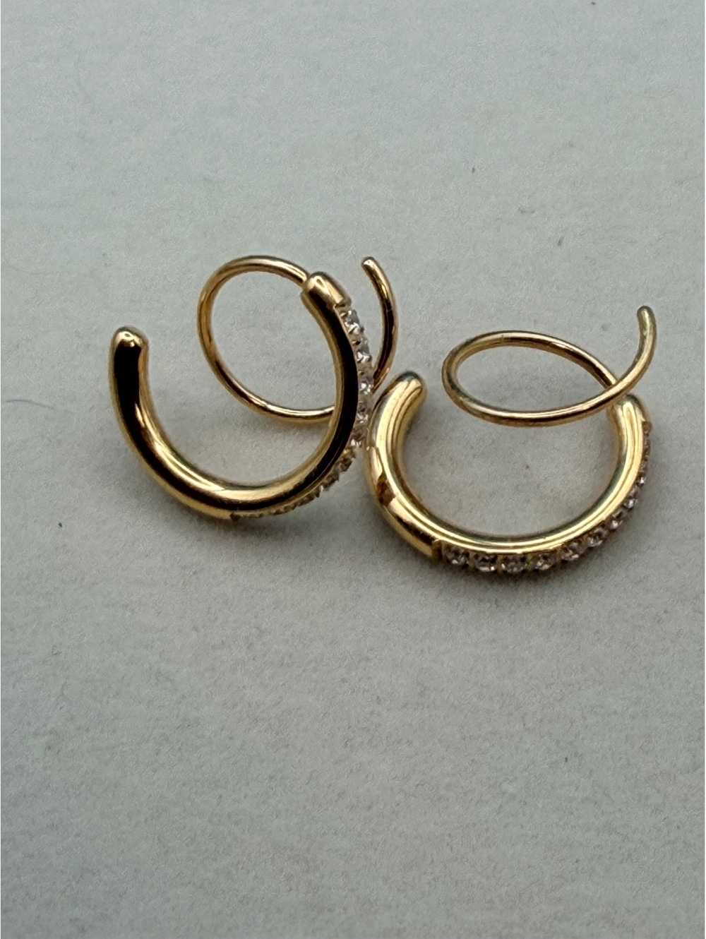 Harper 18K Gold Plated pavé spiral hoop earrings